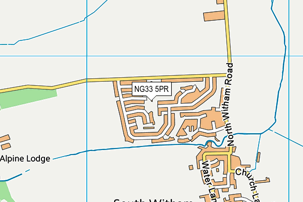 NG33 5PR map - OS VectorMap District (Ordnance Survey)