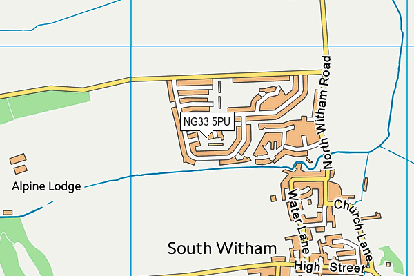 NG33 5PU map - OS VectorMap District (Ordnance Survey)