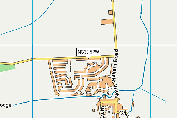 NG33 5PW map - OS VectorMap District (Ordnance Survey)