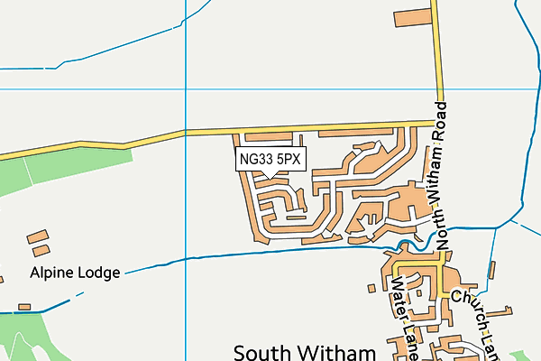 NG33 5PX map - OS VectorMap District (Ordnance Survey)