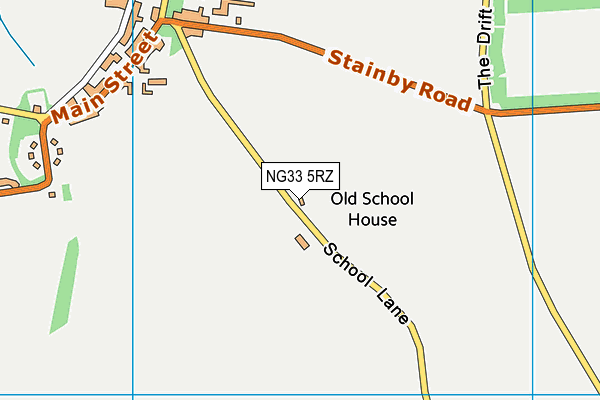 Buckminster Primary School map (NG33 5RZ) - OS VectorMap District (Ordnance Survey)