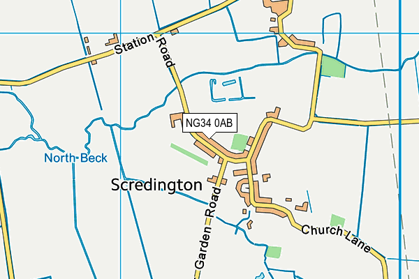 NG34 0AB map - OS VectorMap District (Ordnance Survey)