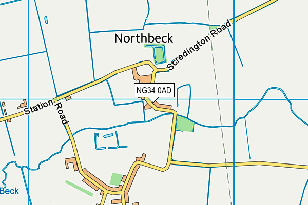 NG34 0AD map - OS VectorMap District (Ordnance Survey)