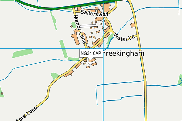 NG34 0AP map - OS VectorMap District (Ordnance Survey)