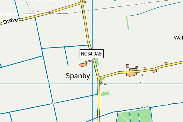 NG34 0AS map - OS VectorMap District (Ordnance Survey)