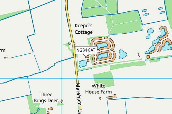 NG34 0AT map - OS VectorMap District (Ordnance Survey)