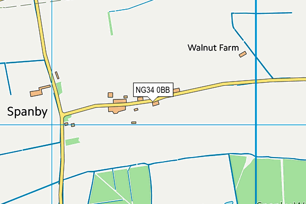 NG34 0BB map - OS VectorMap District (Ordnance Survey)
