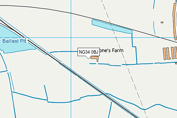NG34 0BJ map - OS VectorMap District (Ordnance Survey)