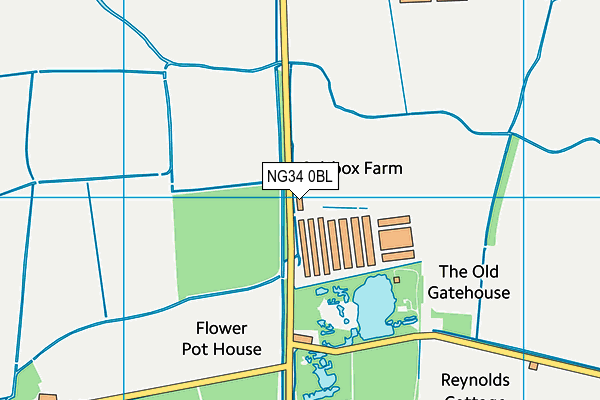 NG34 0BL map - OS VectorMap District (Ordnance Survey)
