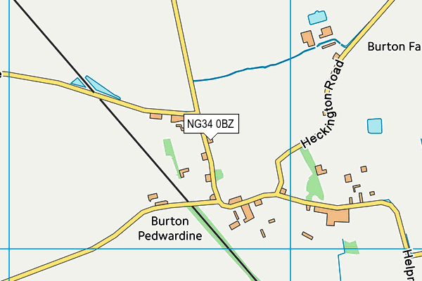 NG34 0BZ map - OS VectorMap District (Ordnance Survey)