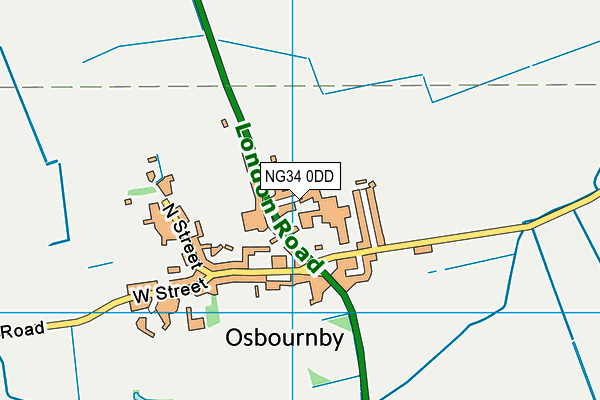 NG34 0DD map - OS VectorMap District (Ordnance Survey)