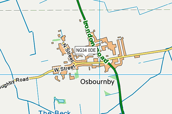 NG34 0DE map - OS VectorMap District (Ordnance Survey)