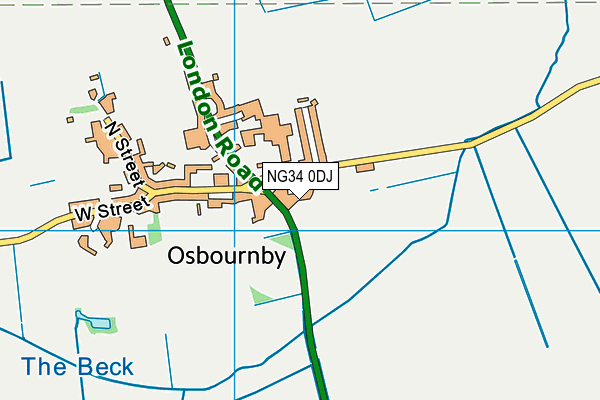 NG34 0DJ map - OS VectorMap District (Ordnance Survey)