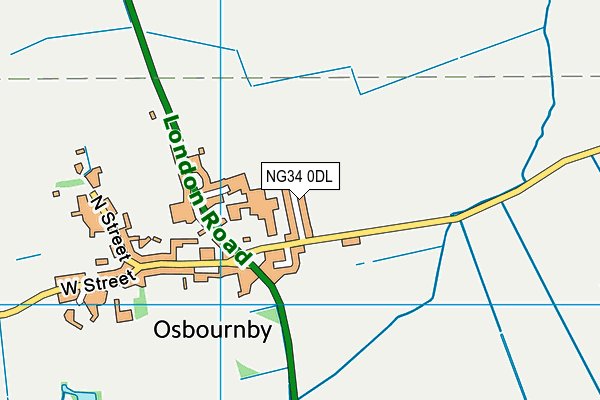 NG34 0DL map - OS VectorMap District (Ordnance Survey)