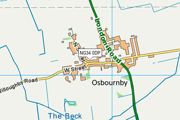 NG34 0DP map - OS VectorMap District (Ordnance Survey)