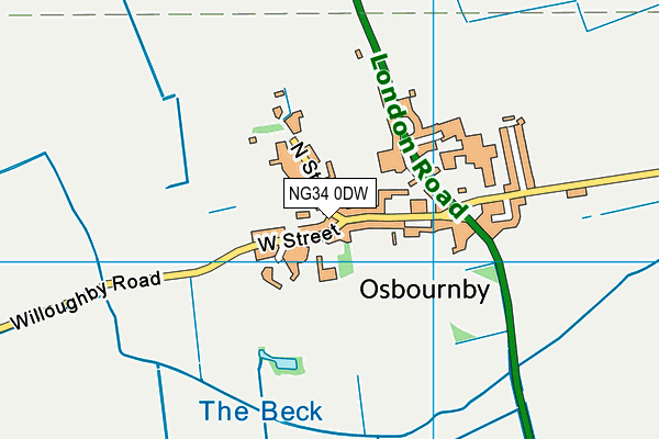 NG34 0DW map - OS VectorMap District (Ordnance Survey)