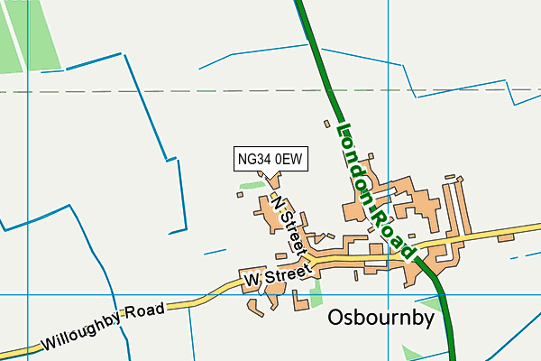 NG34 0EW map - OS VectorMap District (Ordnance Survey)