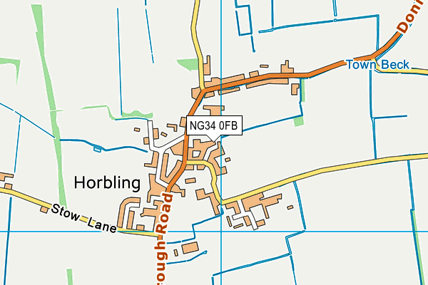 NG34 0FB map - OS VectorMap District (Ordnance Survey)