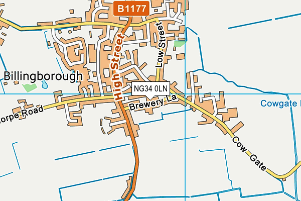 NG34 0LN map - OS VectorMap District (Ordnance Survey)