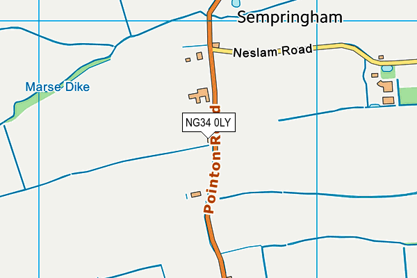 NG34 0LY map - OS VectorMap District (Ordnance Survey)