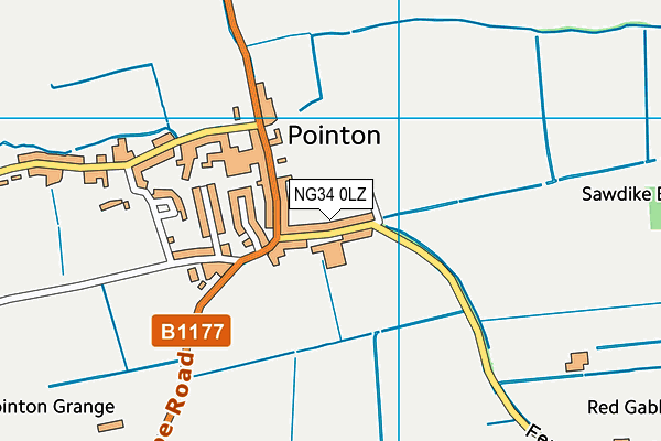 Pointon Sports And Social Club map (NG34 0LZ) - OS VectorMap District (Ordnance Survey)