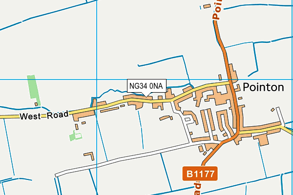 NG34 0NA map - OS VectorMap District (Ordnance Survey)