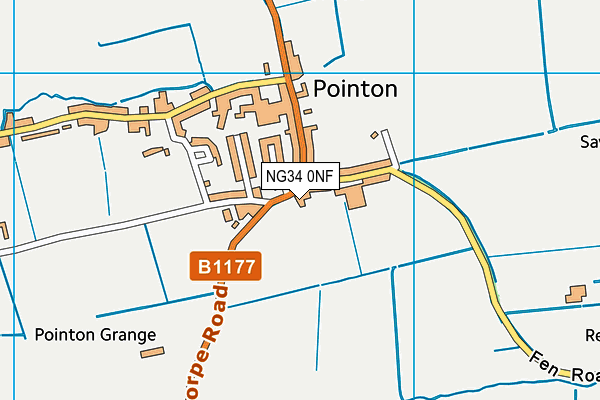 NG34 0NF map - OS VectorMap District (Ordnance Survey)