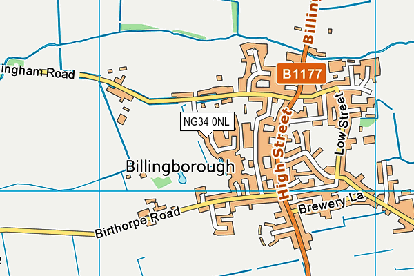 NG34 0NL map - OS VectorMap District (Ordnance Survey)