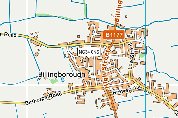 NG34 0NS map - OS VectorMap District (Ordnance Survey)