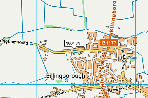 NG34 0NT map - OS VectorMap District (Ordnance Survey)