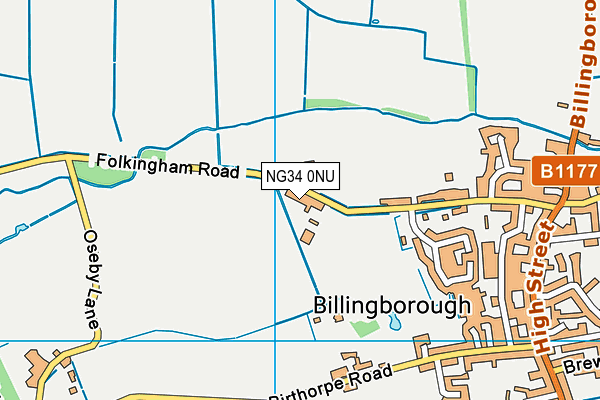 NG34 0NU map - OS VectorMap District (Ordnance Survey)