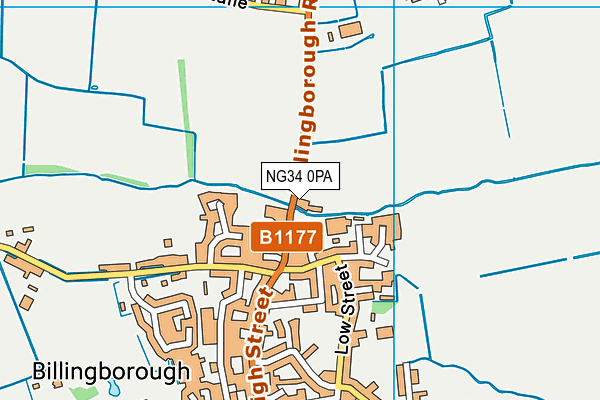 NG34 0PA map - OS VectorMap District (Ordnance Survey)