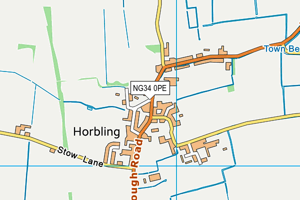 NG34 0PE map - OS VectorMap District (Ordnance Survey)