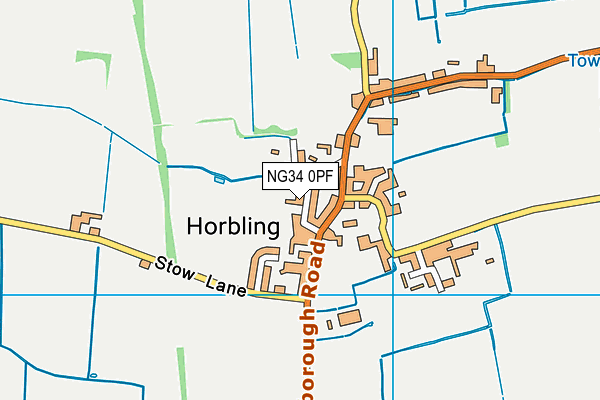 NG34 0PF map - OS VectorMap District (Ordnance Survey)