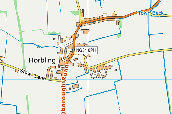 NG34 0PH map - OS VectorMap District (Ordnance Survey)