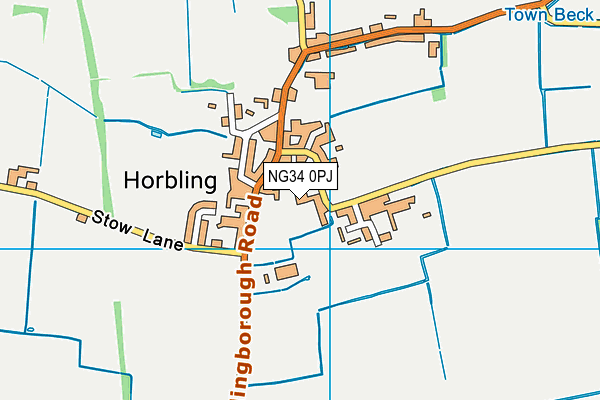 NG34 0PJ map - OS VectorMap District (Ordnance Survey)