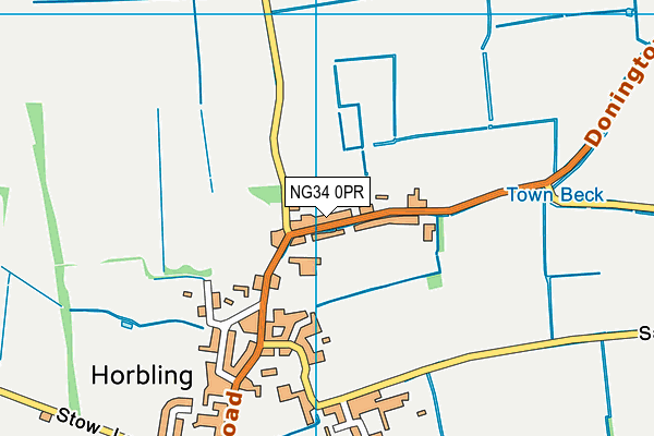 NG34 0PR map - OS VectorMap District (Ordnance Survey)