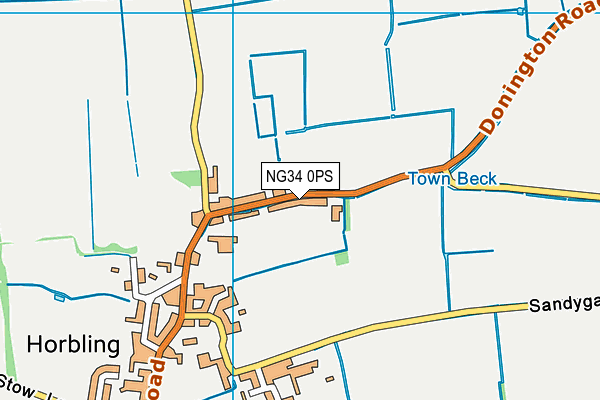 NG34 0PS map - OS VectorMap District (Ordnance Survey)