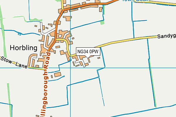 NG34 0PW map - OS VectorMap District (Ordnance Survey)