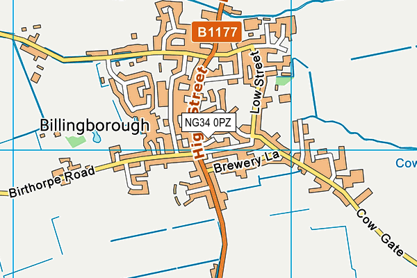 NG34 0PZ map - OS VectorMap District (Ordnance Survey)