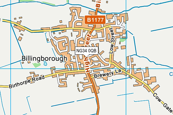 NG34 0QB map - OS VectorMap District (Ordnance Survey)