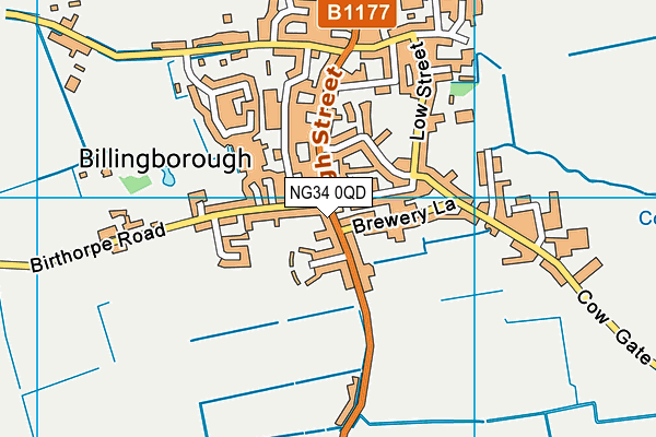 NG34 0QD map - OS VectorMap District (Ordnance Survey)