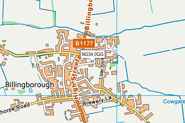 NG34 0QG map - OS VectorMap District (Ordnance Survey)