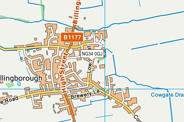 NG34 0QJ map - OS VectorMap District (Ordnance Survey)