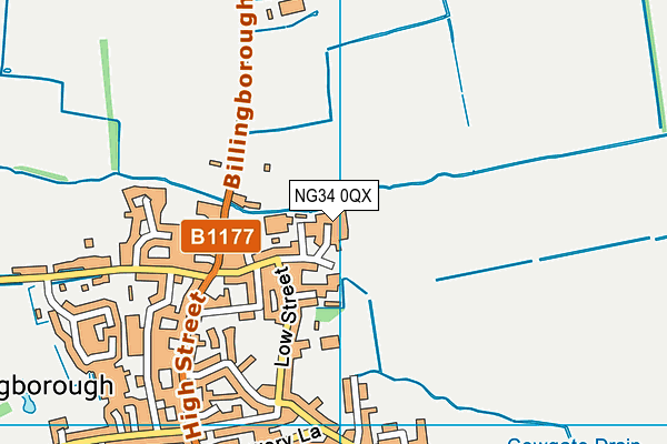 NG34 0QX map - OS VectorMap District (Ordnance Survey)