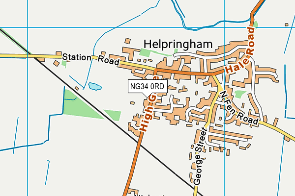 Helpringham Playing Field map (NG34 0RD) - OS VectorMap District (Ordnance Survey)