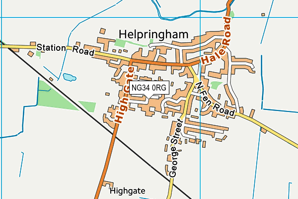 NG34 0RG map - OS VectorMap District (Ordnance Survey)