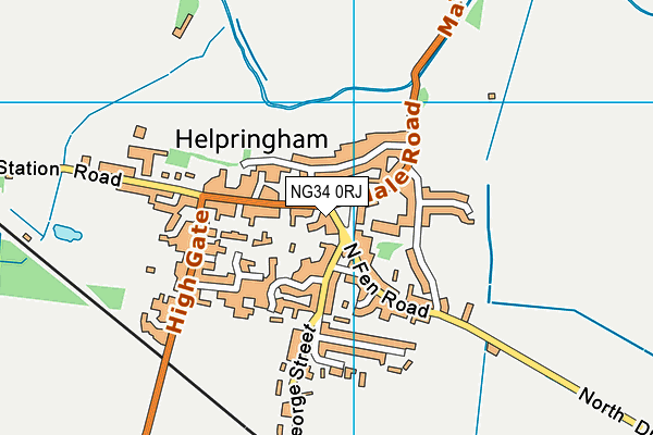 NG34 0RJ map - OS VectorMap District (Ordnance Survey)