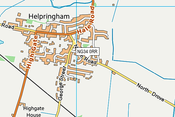 NG34 0RR map - OS VectorMap District (Ordnance Survey)