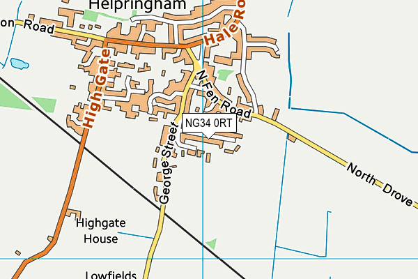 NG34 0RT map - OS VectorMap District (Ordnance Survey)